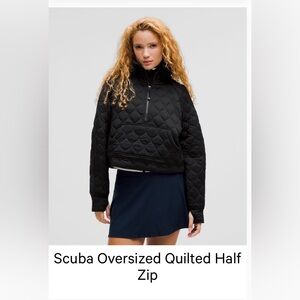 lululemon athletica Black Scuba Oversized Quilted Half Zip